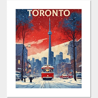 Toronto Canada Starry Night Vintage Poster Tourism Posters and Art